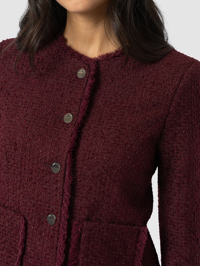 Ashby Jacket Maroon - Women's Jackets | Saint + Sofia® EU