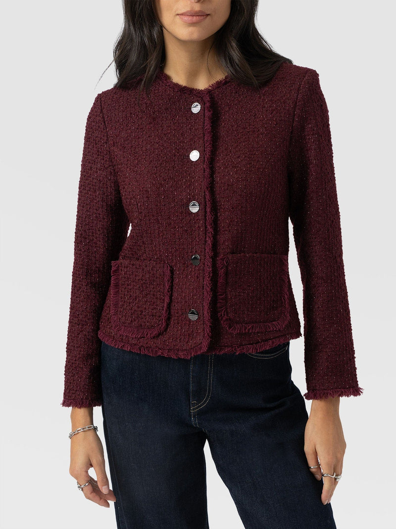 Ashby Jacket Maroon - Women's Jackets | Saint + Sofia® EU
