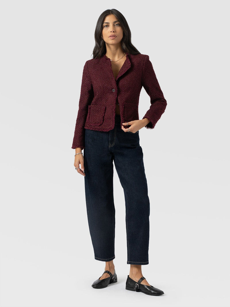 Ashby Jacket Maroon - Women's Jackets | Saint + Sofia® EU
