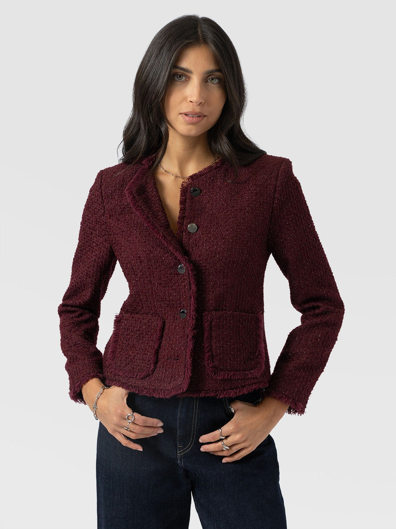 Ashby Jacket Maroon - Women's Jackets | Saint + Sofia® EU
