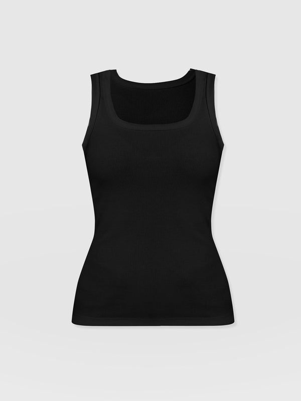 Asher Scoop Neck Vest Black - Women's Vests | Saint + Sofia® EU