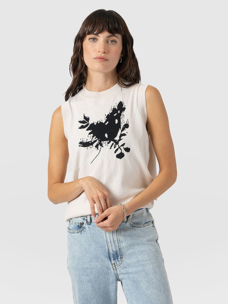 Astra Knit Vest - Cream - Women's Knitwears | Saint + Sofia® EU