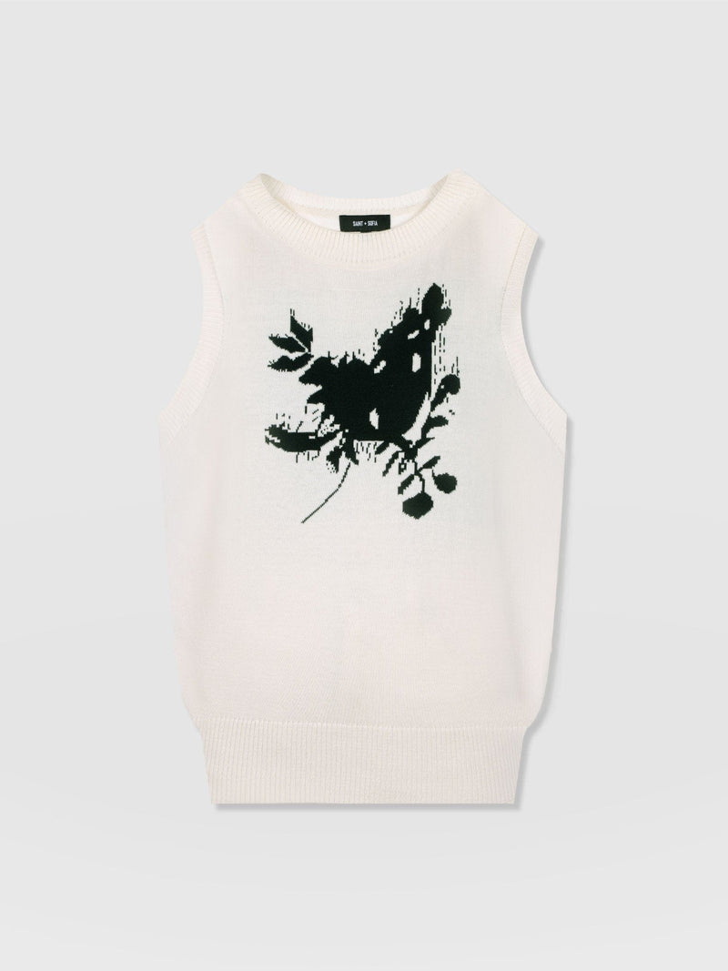 Astra Knit Vest - Cream - Women's Knitwears | Saint + Sofia® EU