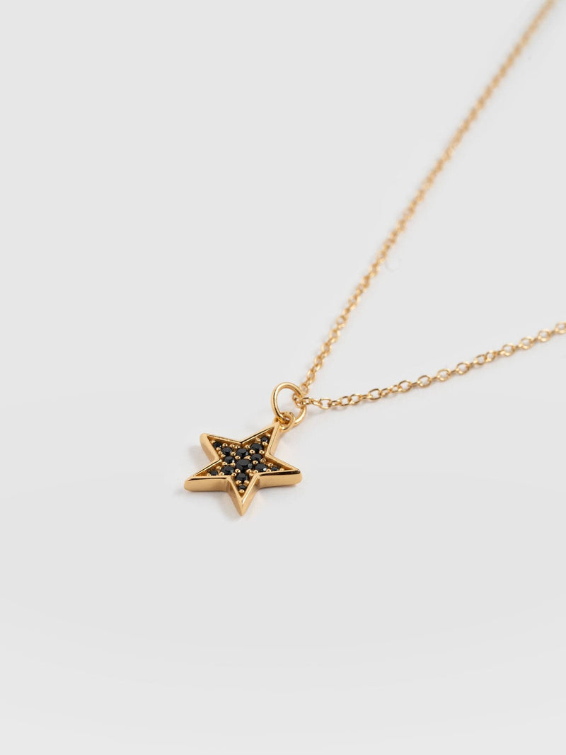 Astral Star Necklace Gold/Black - Women's Jewellery | Saint + Sofia® EU