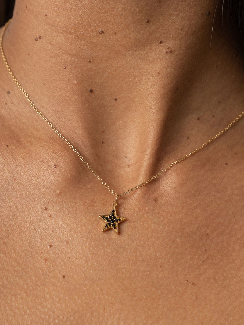 Astral Star Necklace Gold/Black - Women's Jewellery | Saint + Sofia® EU