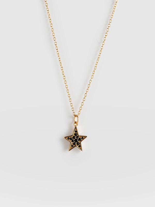 Astral Star Necklace Gold/Black - Women's Jewellery | Saint + Sofia® EU