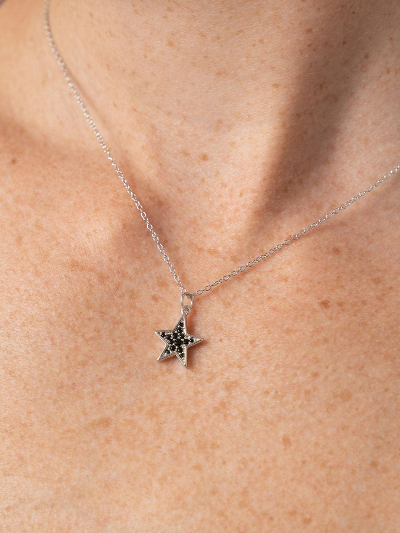 Astral Star Necklace Silver/Black - Women's Jewellery | Saint + Sofia® EU