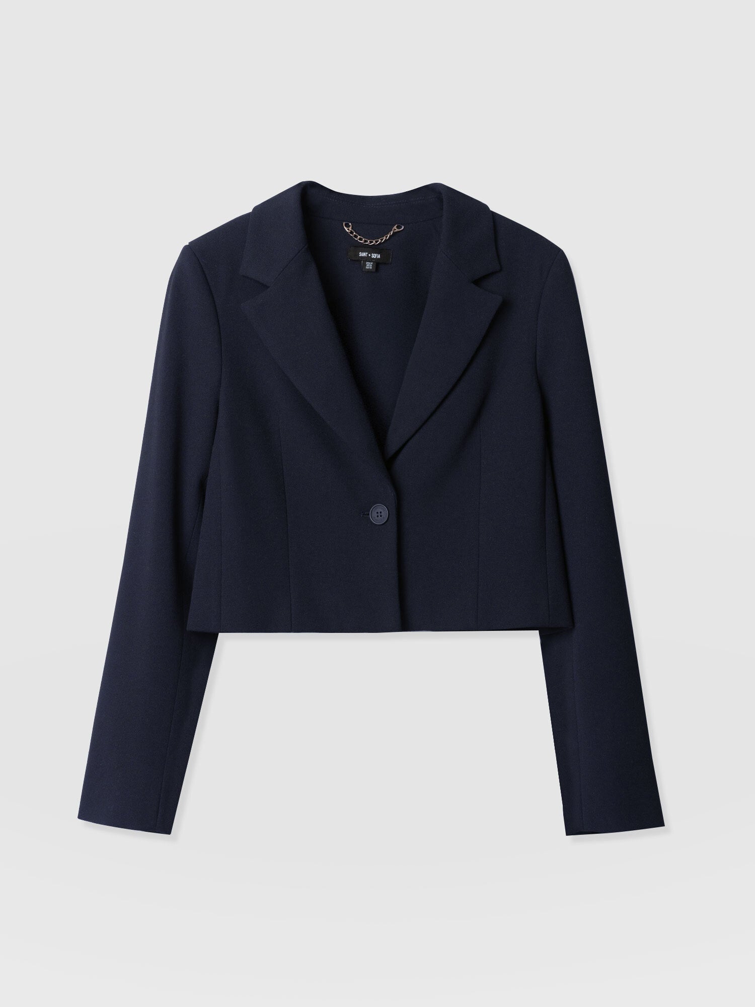 Astrid Crop Blazer Navy - Women's Blazers | Saint + Sofia® EU