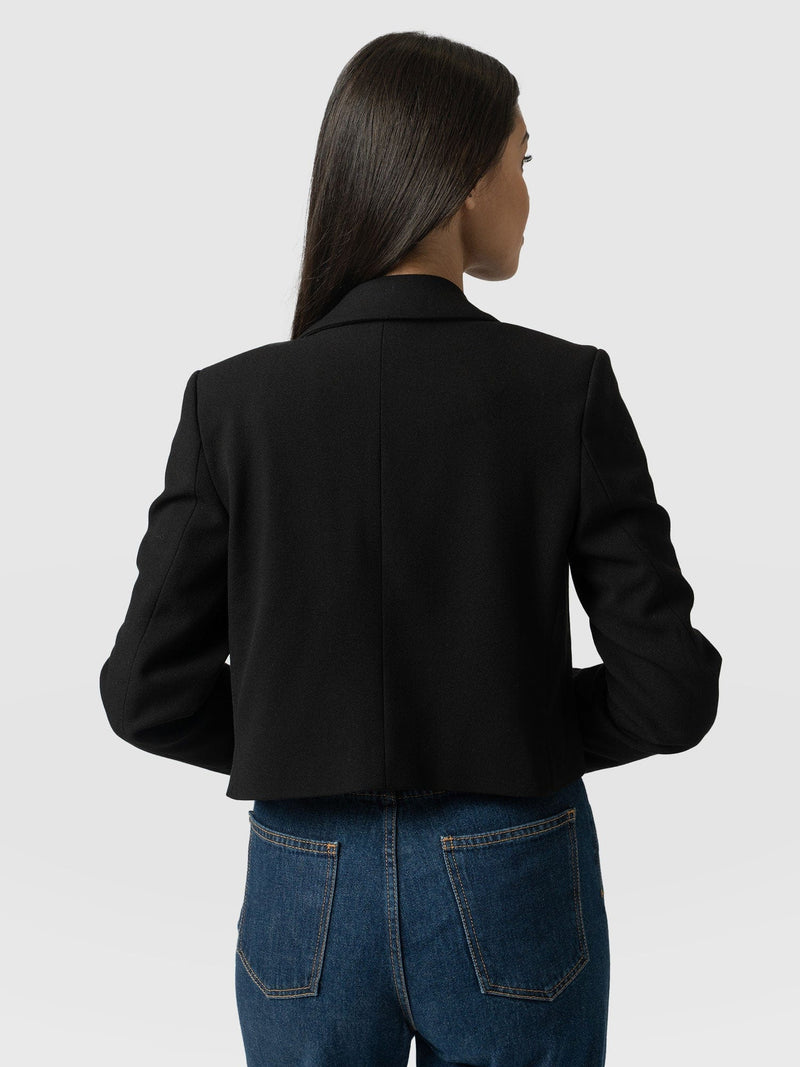 Astrid Cropped Blazer Black - Women's Blazers | Saint + Sofia® EU