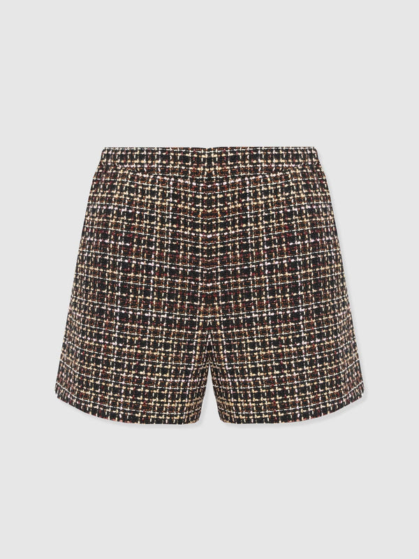 Astrid Short - Black/Burgundy/Gold Boucle - Women's Shorts | Saint + Sofia® EU