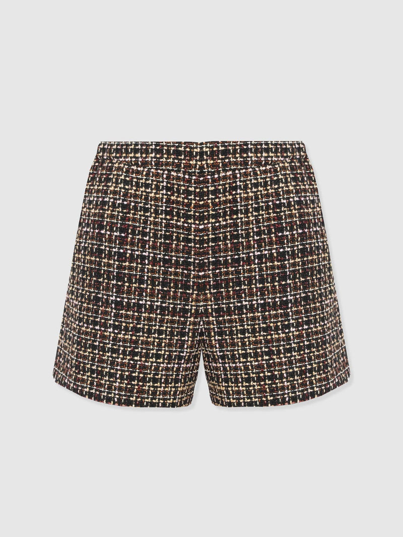 Astrid Short - Black/Burgundy/Gold Boucle - Women's Shorts | Saint + Sofia® EU