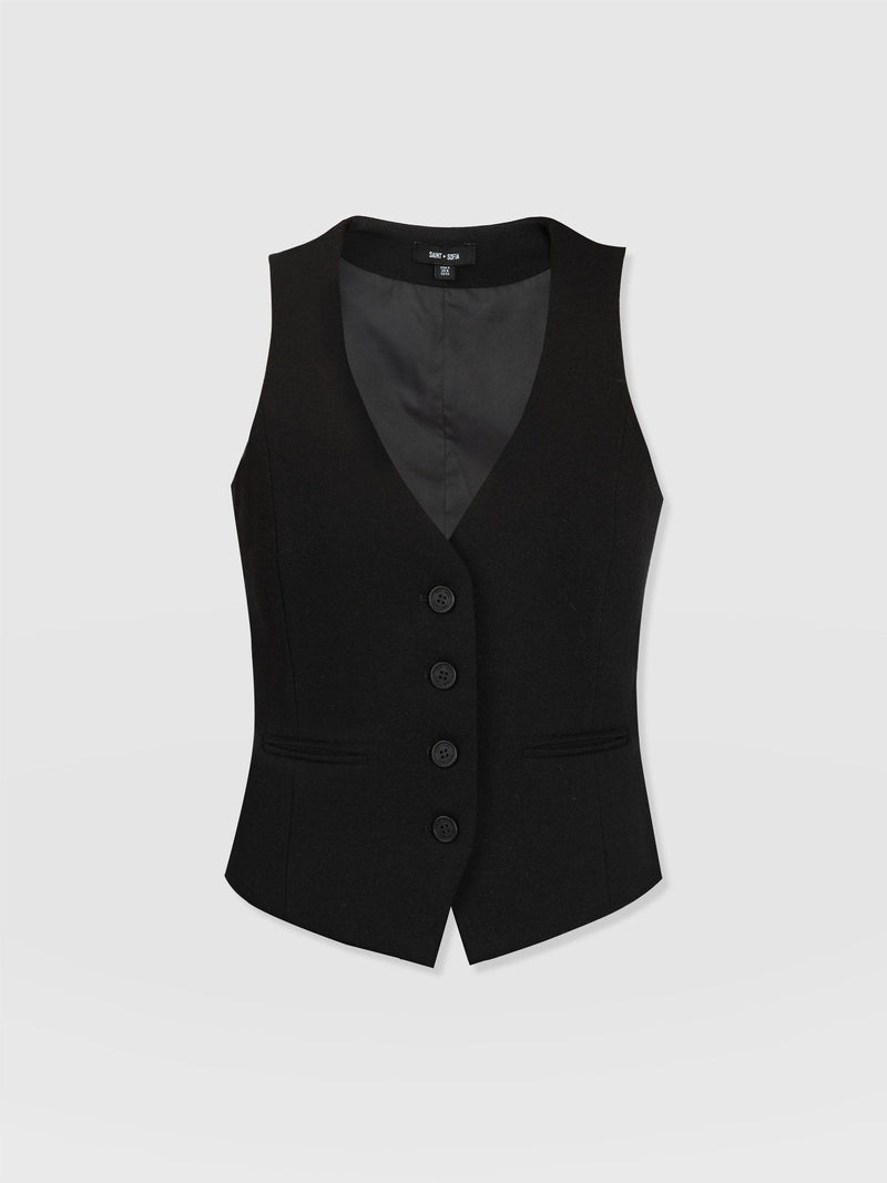 Astrid Waistcoat Black - Women's Blazers | Saint + Sofia® EU