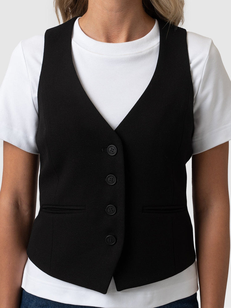 Astrid Waistcoat Black - Women's Blazers | Saint + Sofia® EU