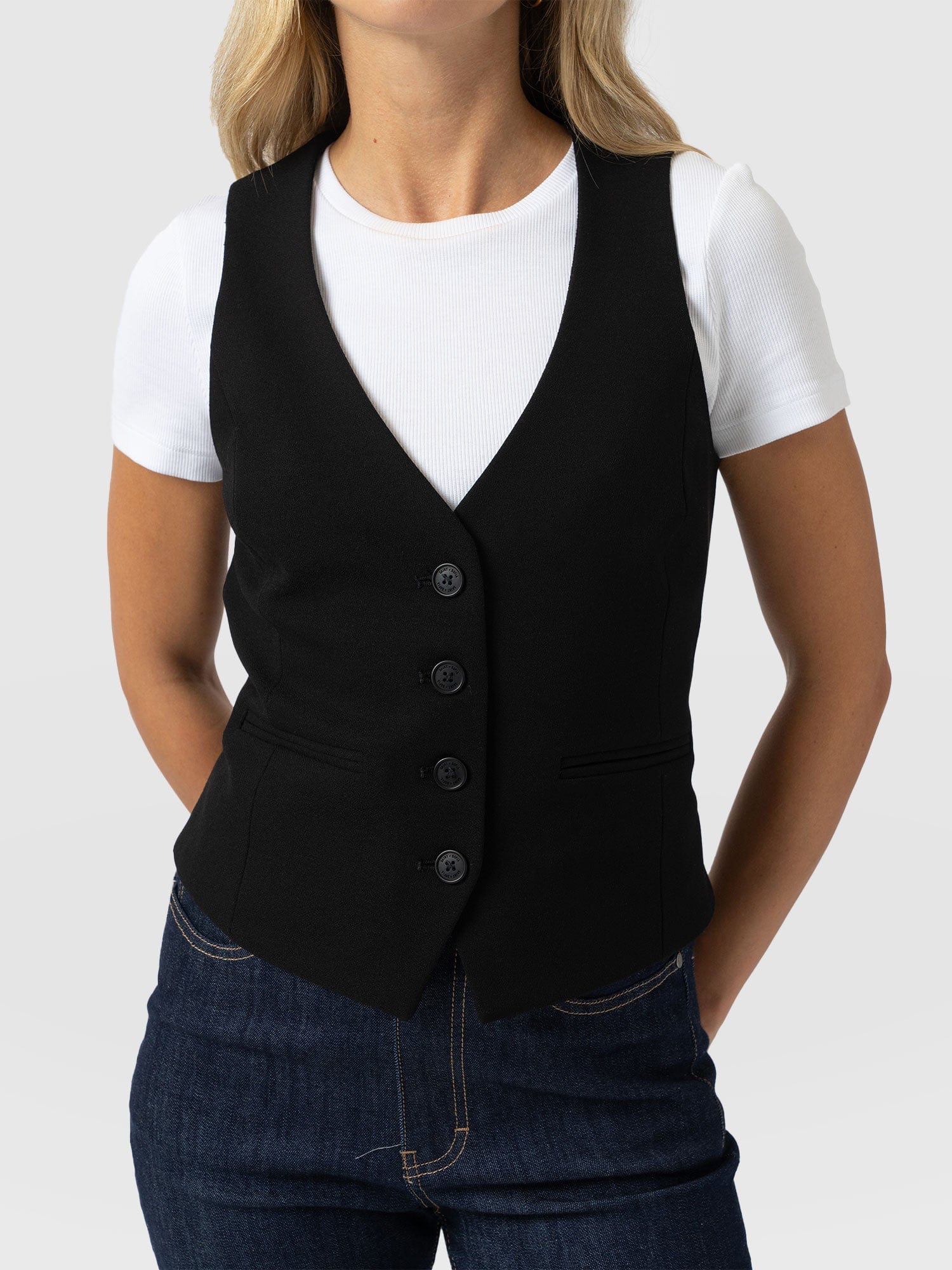 Astrid Waistcoat Black - Women's Blazers | Saint + Sofia® EU