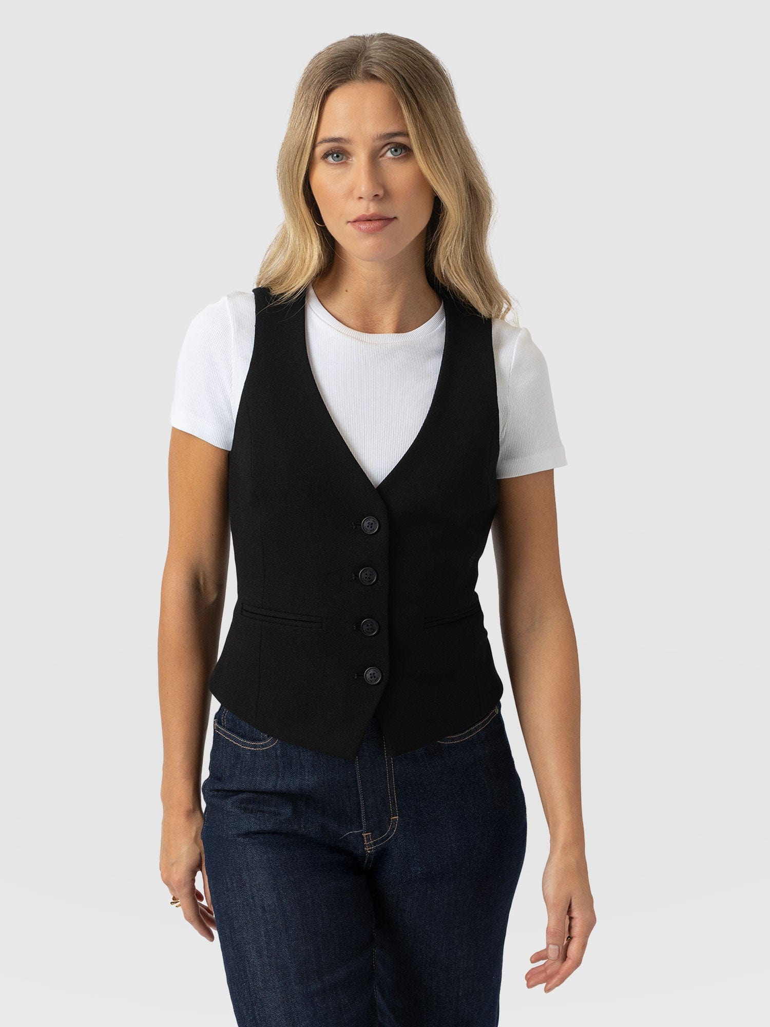 Astrid Waistcoat Black - Women's Blazers | Saint + Sofia® EU