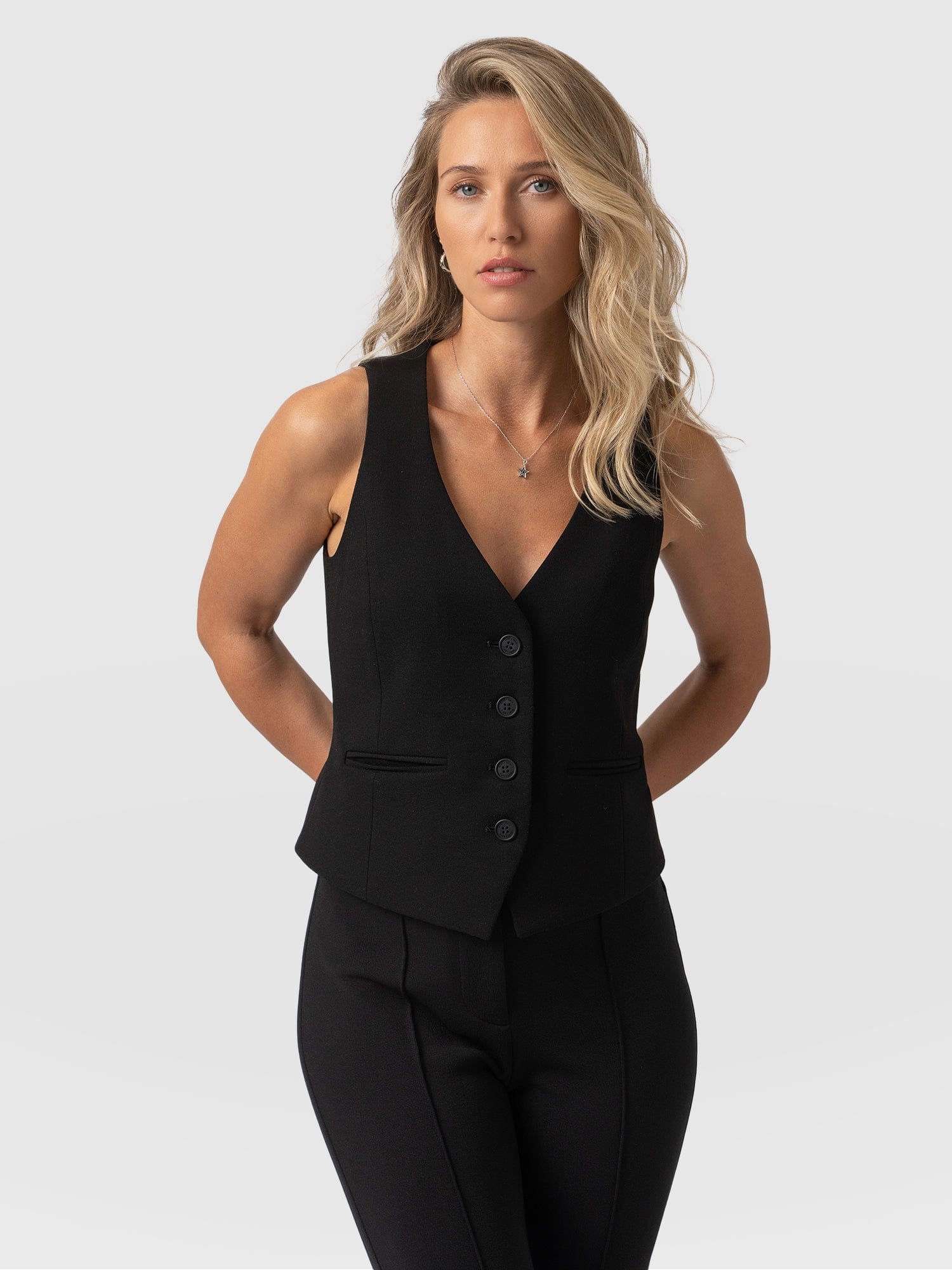 Astrid Waistcoat Black - Women's Blazers | Saint + Sofia® UK