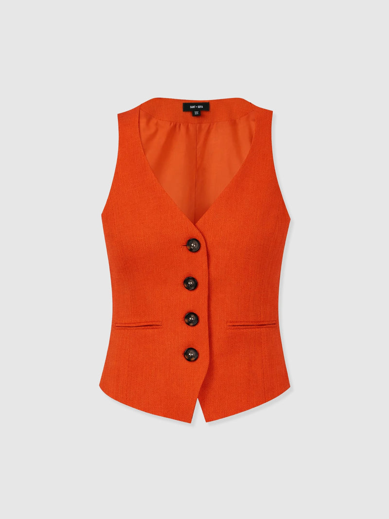 Astrid Waistcoat - Burnt Orange - Women's Jackets | Saint + Sofia® EU