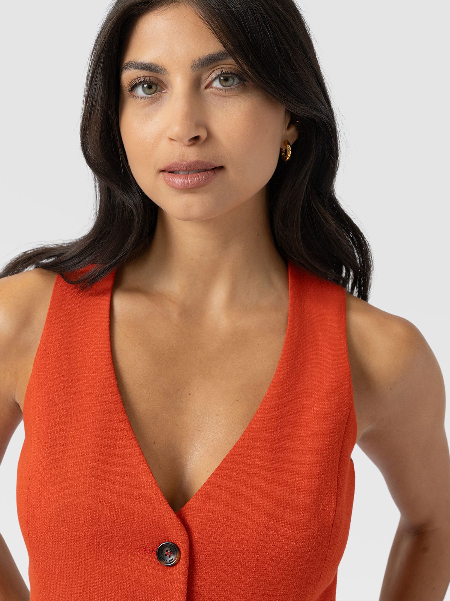 Astrid Waistcoat - Burnt Orange - Women's Jackets | Saint + Sofia® EU