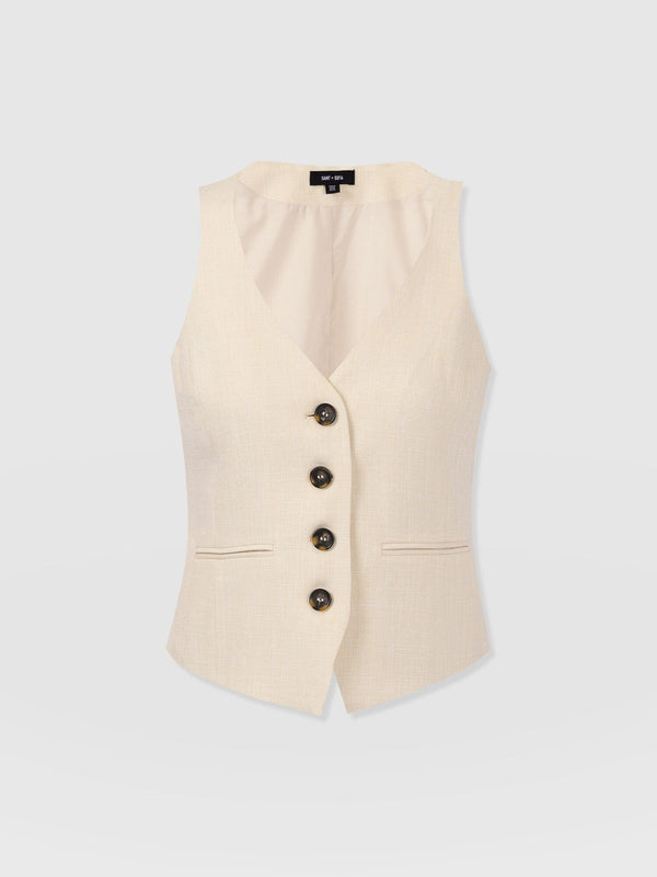 Astrid Waistcoat Cream - Women's Blazers | Saint + Sofia® EU