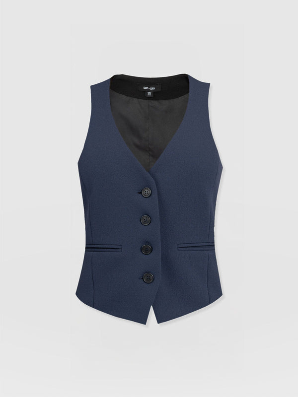Astrid Waistcoat - Navy - Women's Jackets | Saint + Sofia? EU