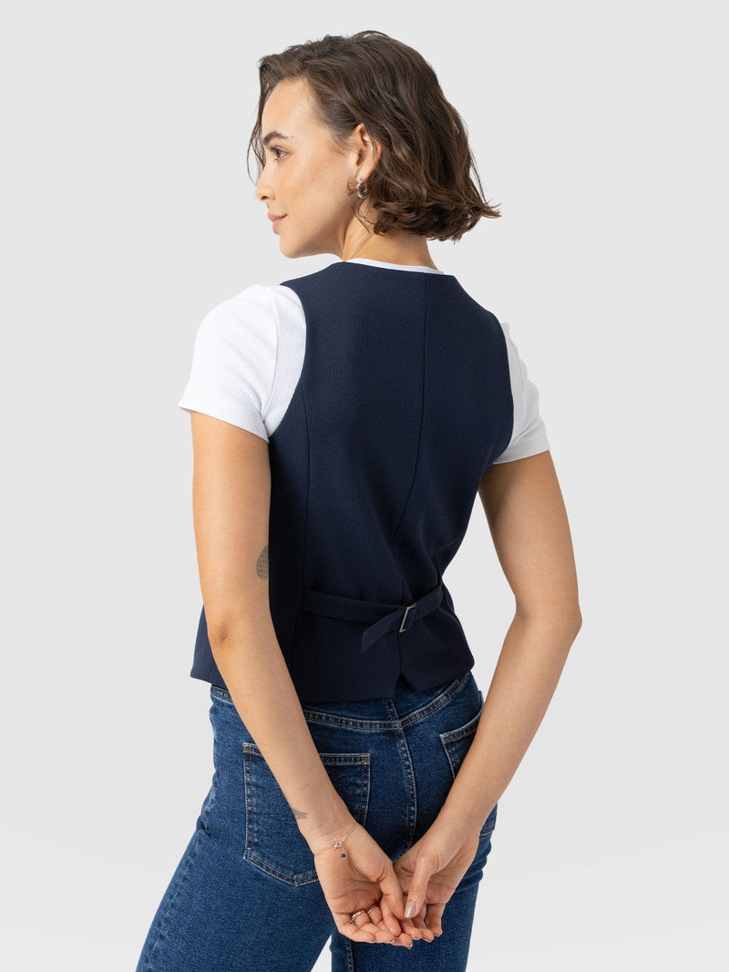 Astrid Waistcoat - Navy - Women's Jackets | Saint + Sofia? EU