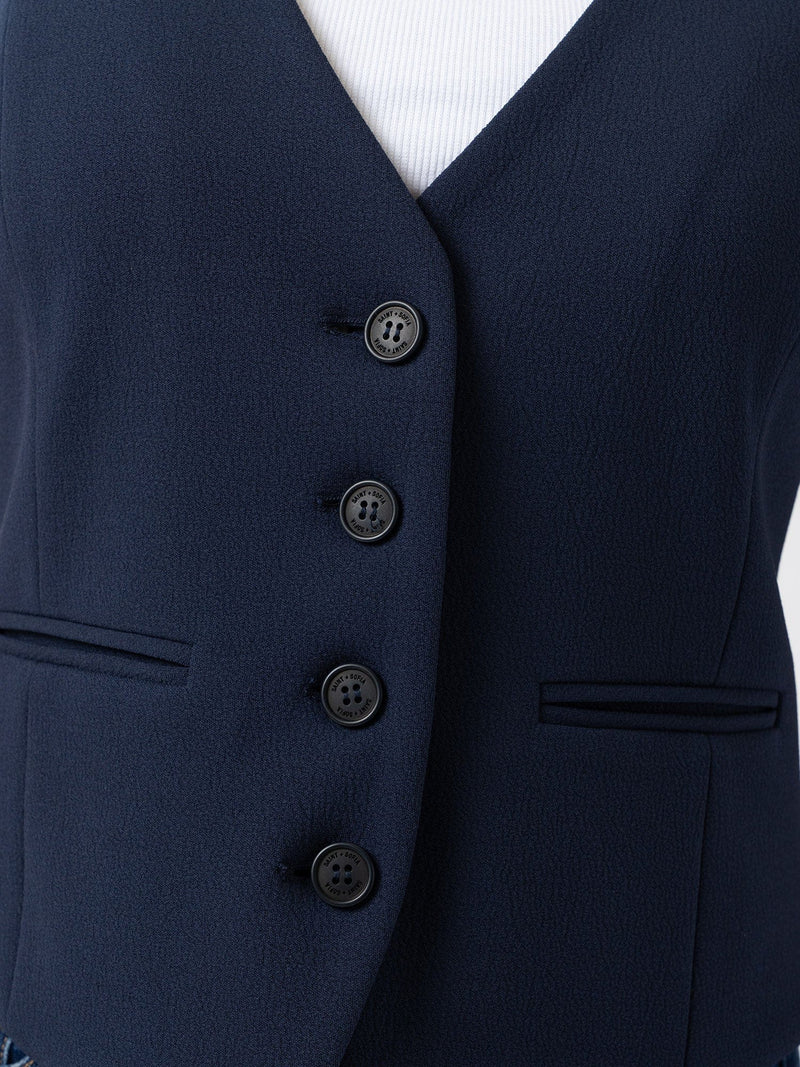 Astrid Waistcoat - Navy - Women's Jackets | Saint + Sofia? EU