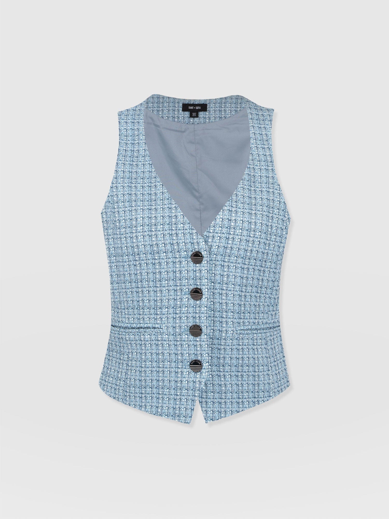 Astrid Waistcoat Pale Blue - Women's Blazers | Saint + Sofia® EU