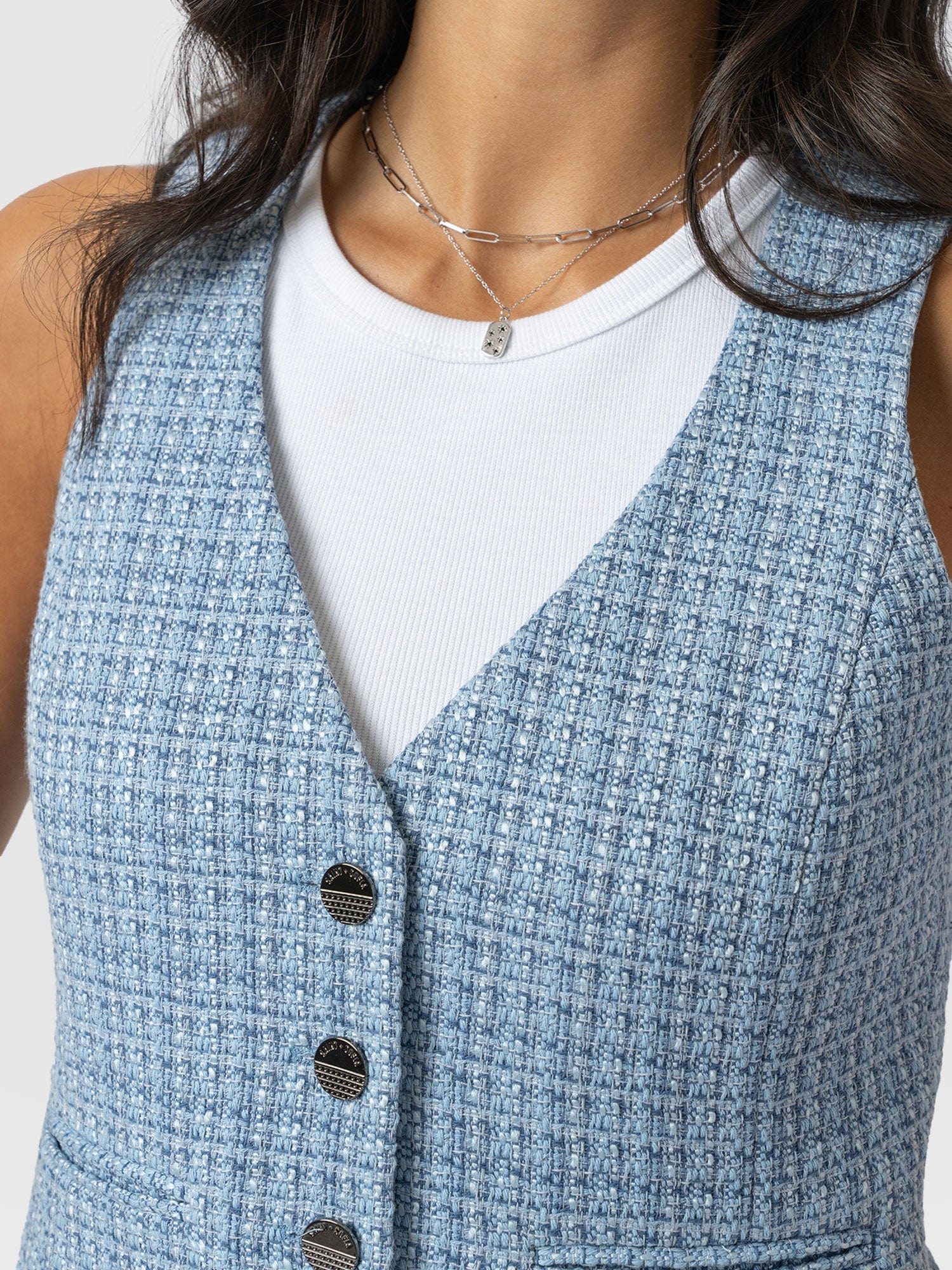 Astrid Waistcoat Pale Blue - Women's Blazers | Saint + Sofia® EU