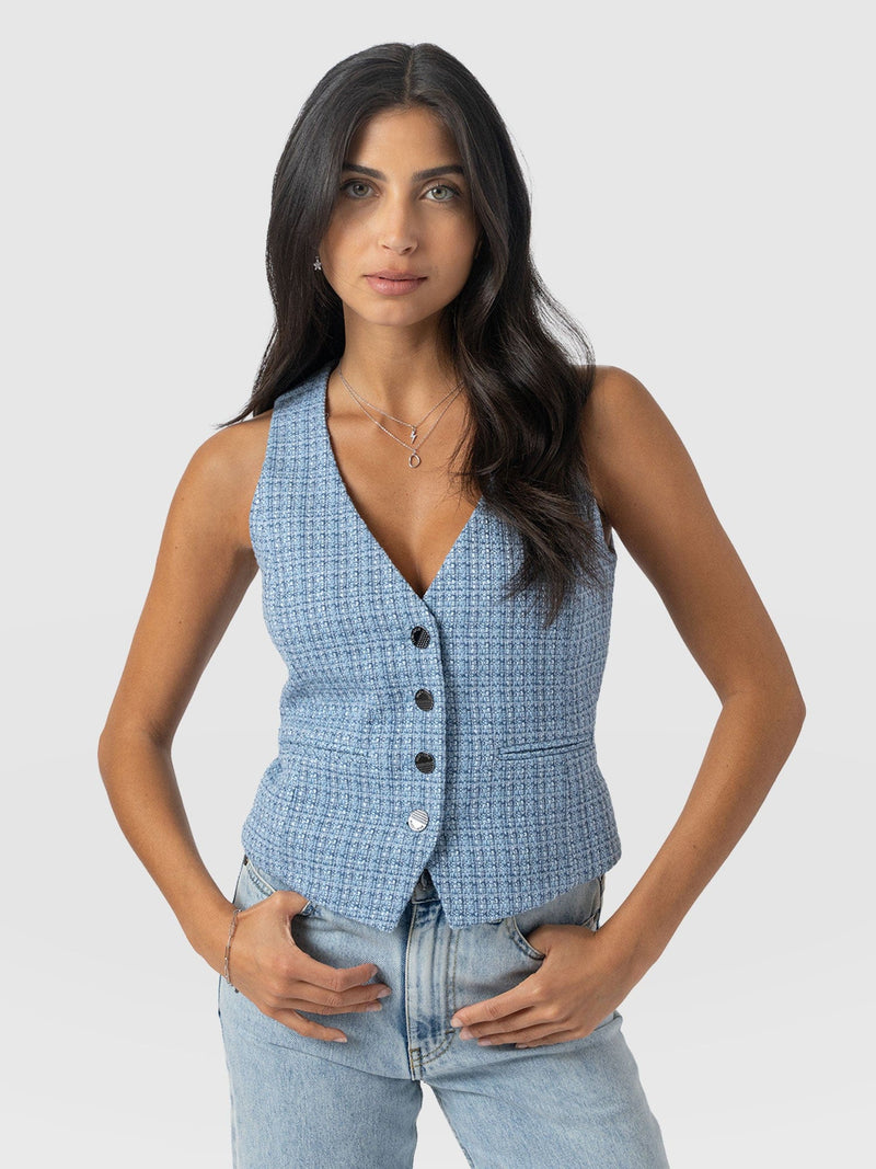Astrid Waistcoat Pale Blue - Women's Blazers | Saint + Sofia® EU