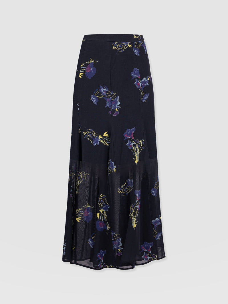 Audrey Skirt Blue Lily Gardens - Women's Skirts | Saint + Sofia® EU