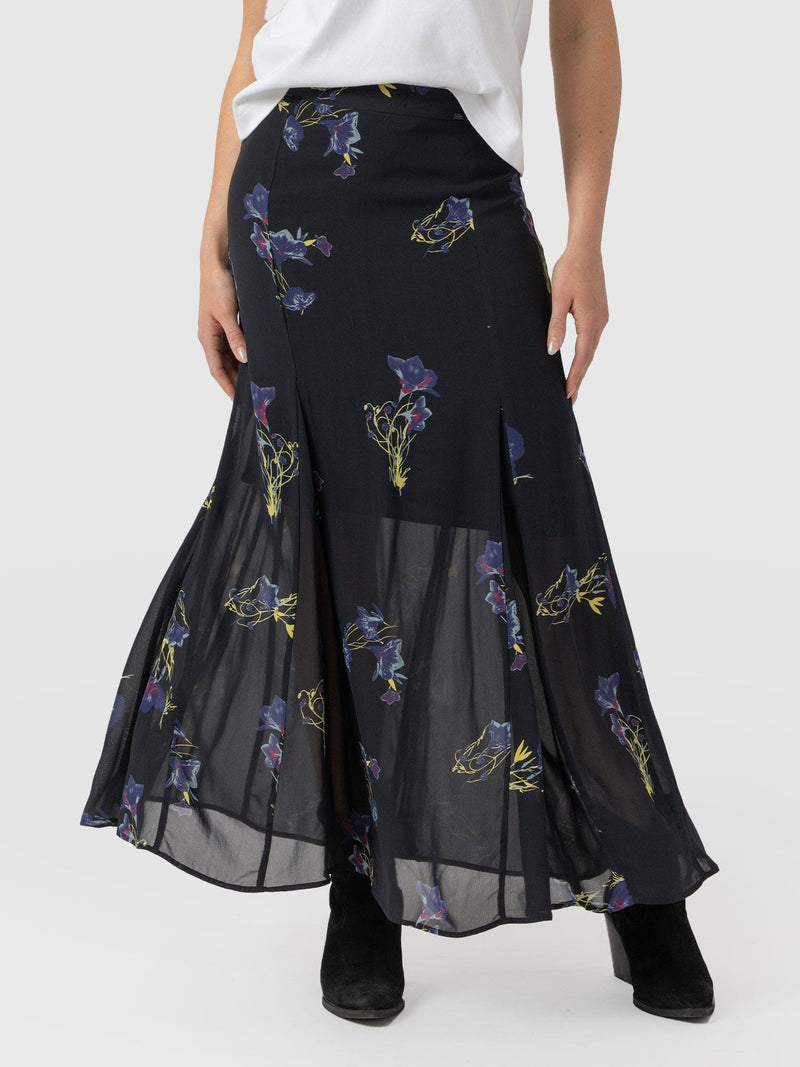 Audrey Skirt Blue Lily Gardens - Women's Skirts | Saint + Sofia® EU