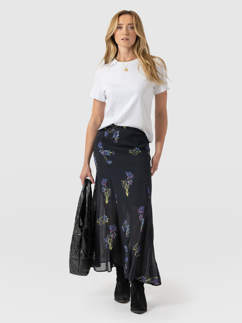 Audrey Skirt Blue Lily Gardens - Women's Skirts | Saint + Sofia® EU