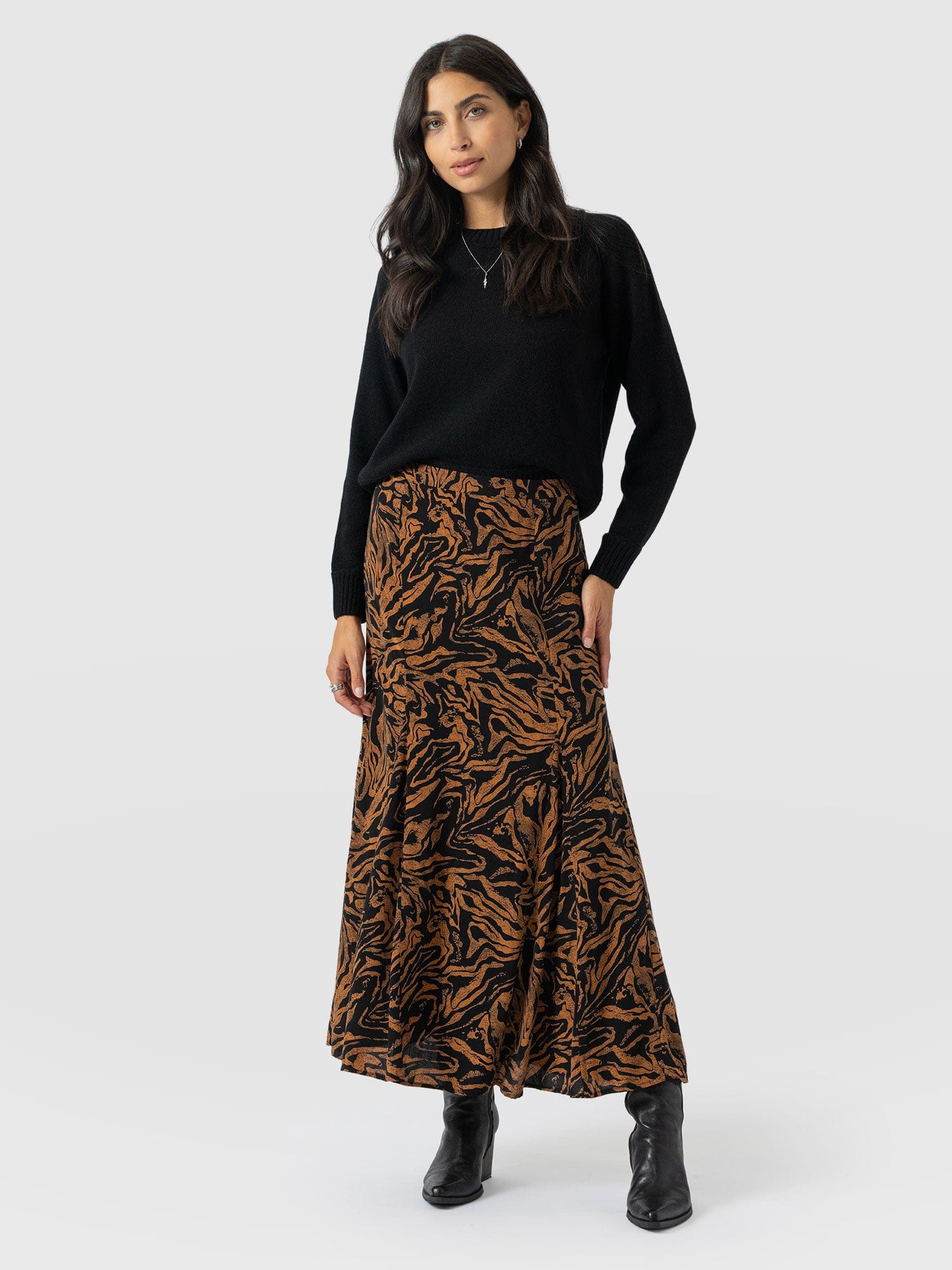 Audrey Skirt - Brown Zebra - Women's Skirts | Saint + Sofia® EU