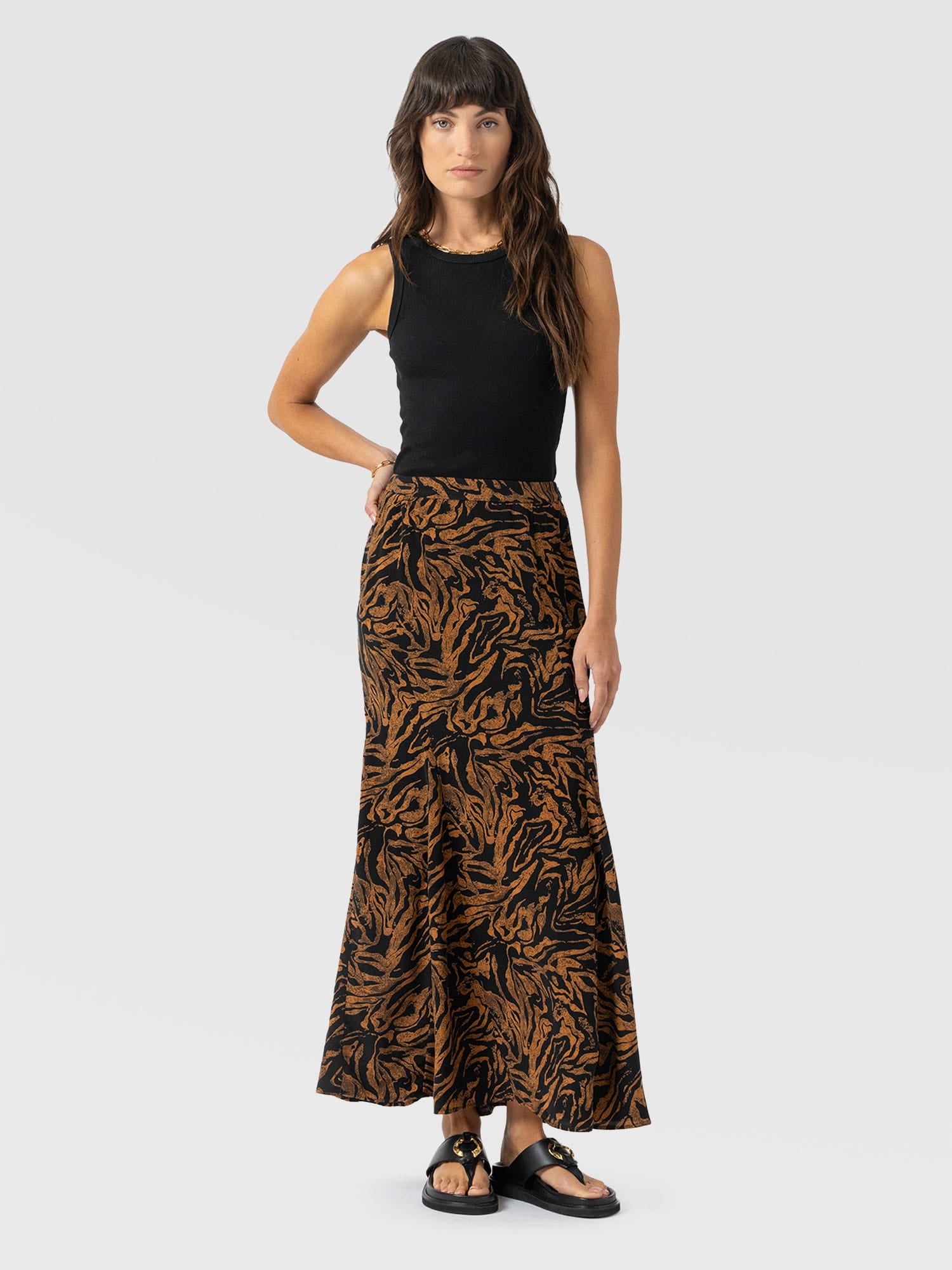 Audrey Skirt - Brown Zebra - Women's Skirts | Saint + Sofia® EU