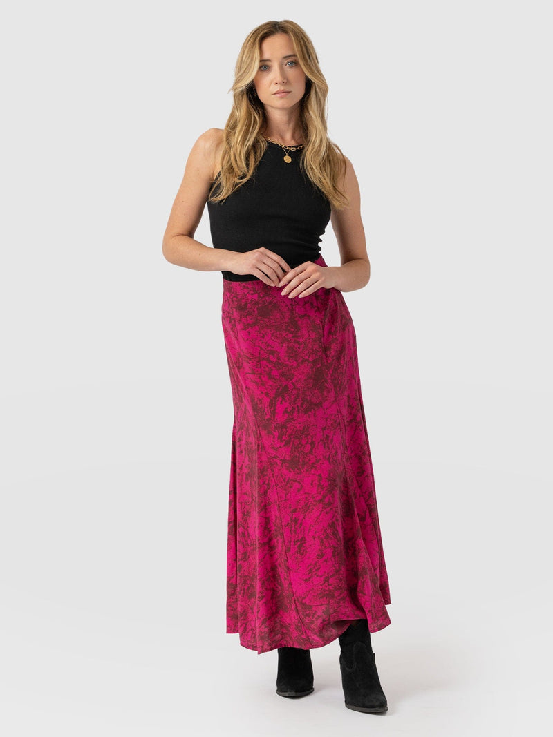 Audrey Skirt Pink Marble - Women's Skirts | Saint + Sofia® EU