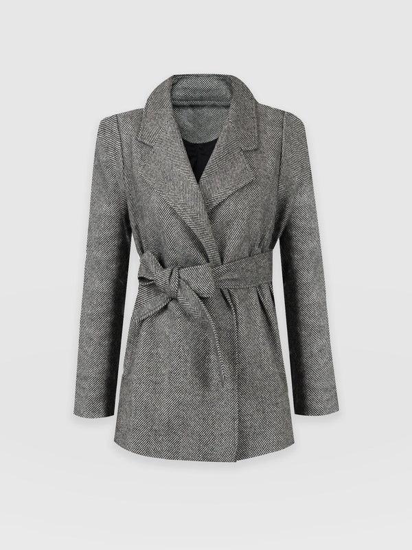 Audrey Wrap Coat Chevron - Women's Coats | Saint + Sofia® EU