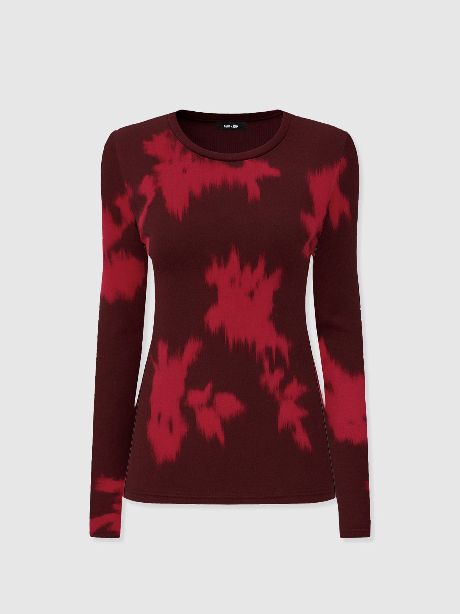 Austen Crew Neck Long Sleeve Tee - Pink Fade Floral - Women's T-shirts | Saint + Sofia® EU