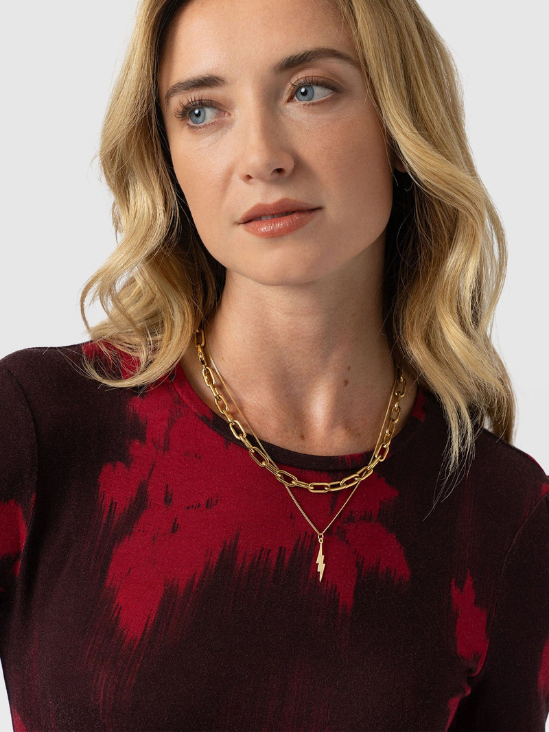 Austen Crew Neck Long Sleeve Tee - Pink Fade Floral - Women's T-shirts | Saint + Sofia® EU