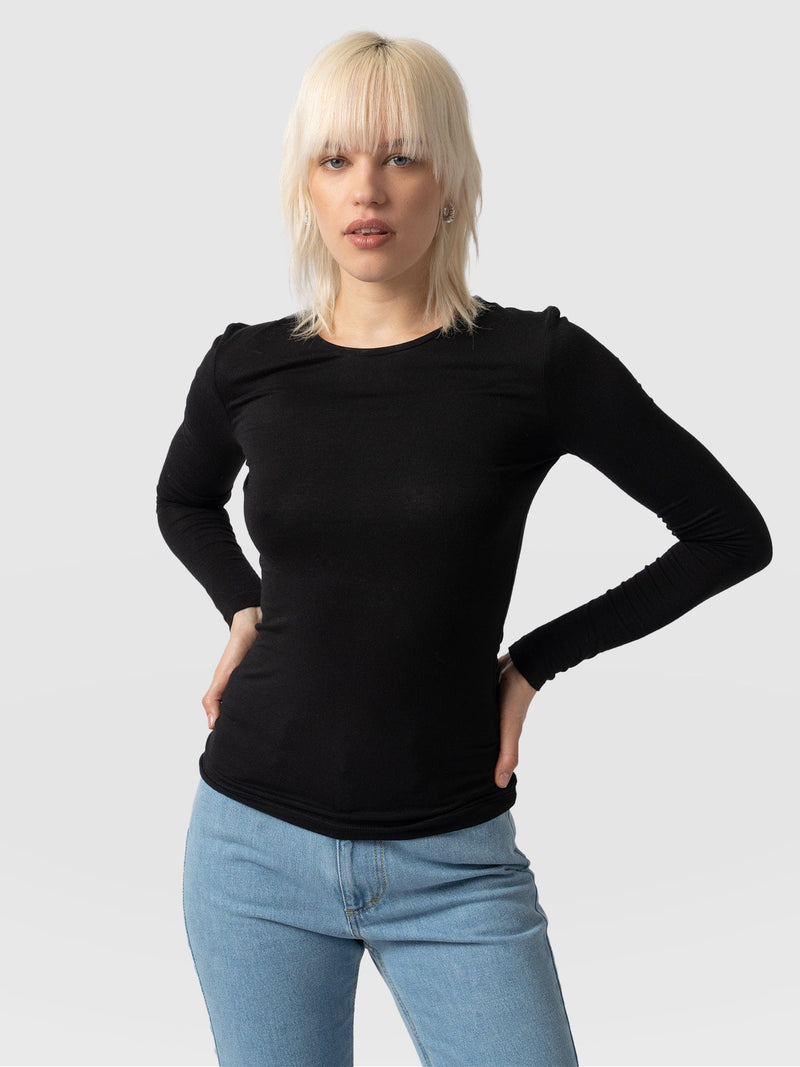 Austen Crew Neck Tee Black - Women's T-Shirt | Saint + Sofia® EU