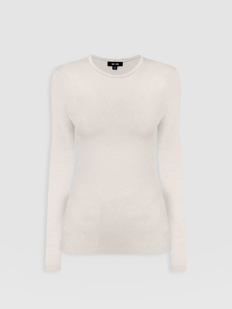 Austen Crew Neck Tee Cream - Women's T-Shirts | Saint + Sofia® EU