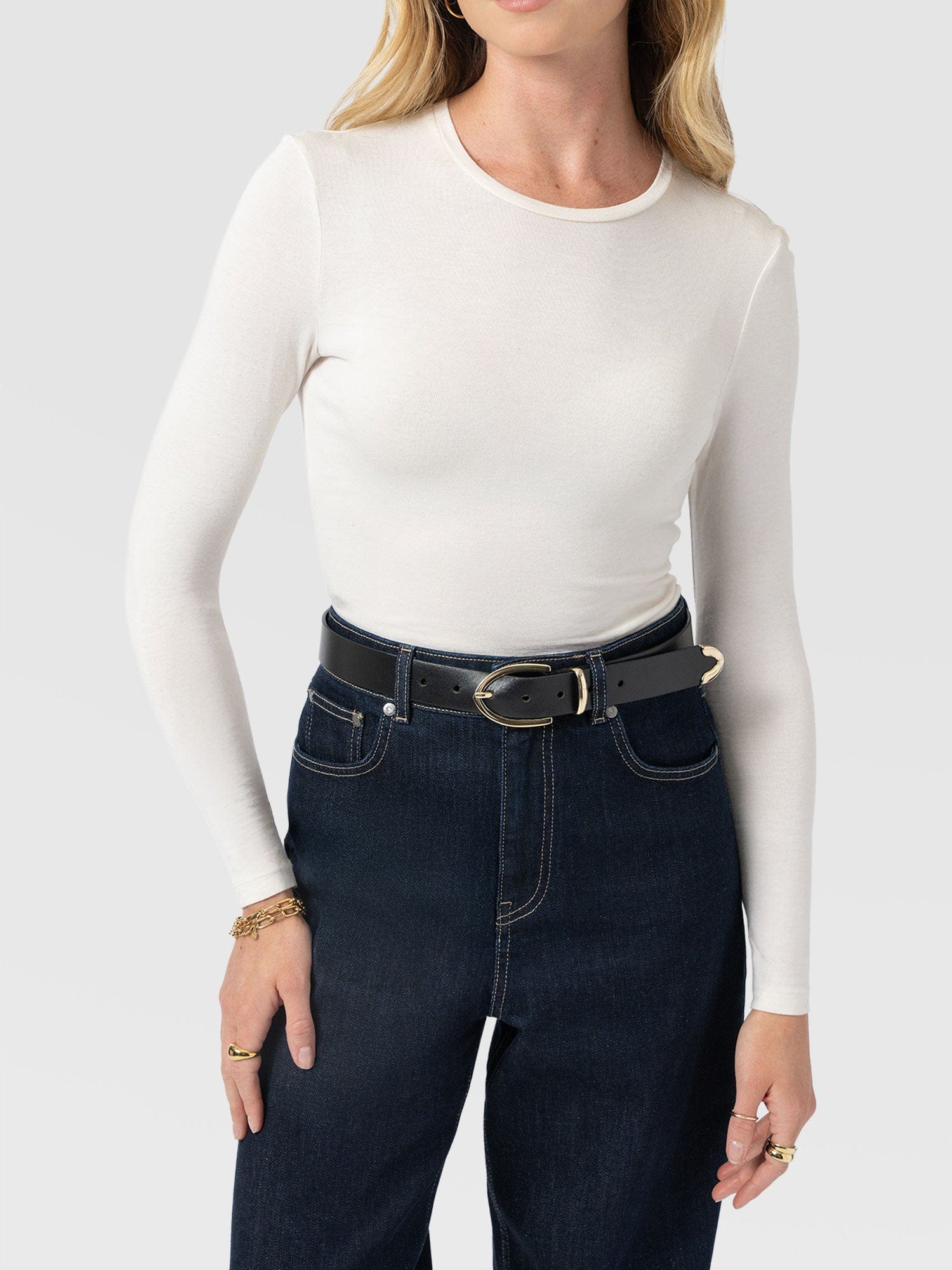 Austen Crew Neck Tee Cream - Women's T-Shirts | Saint + Sofia® EU