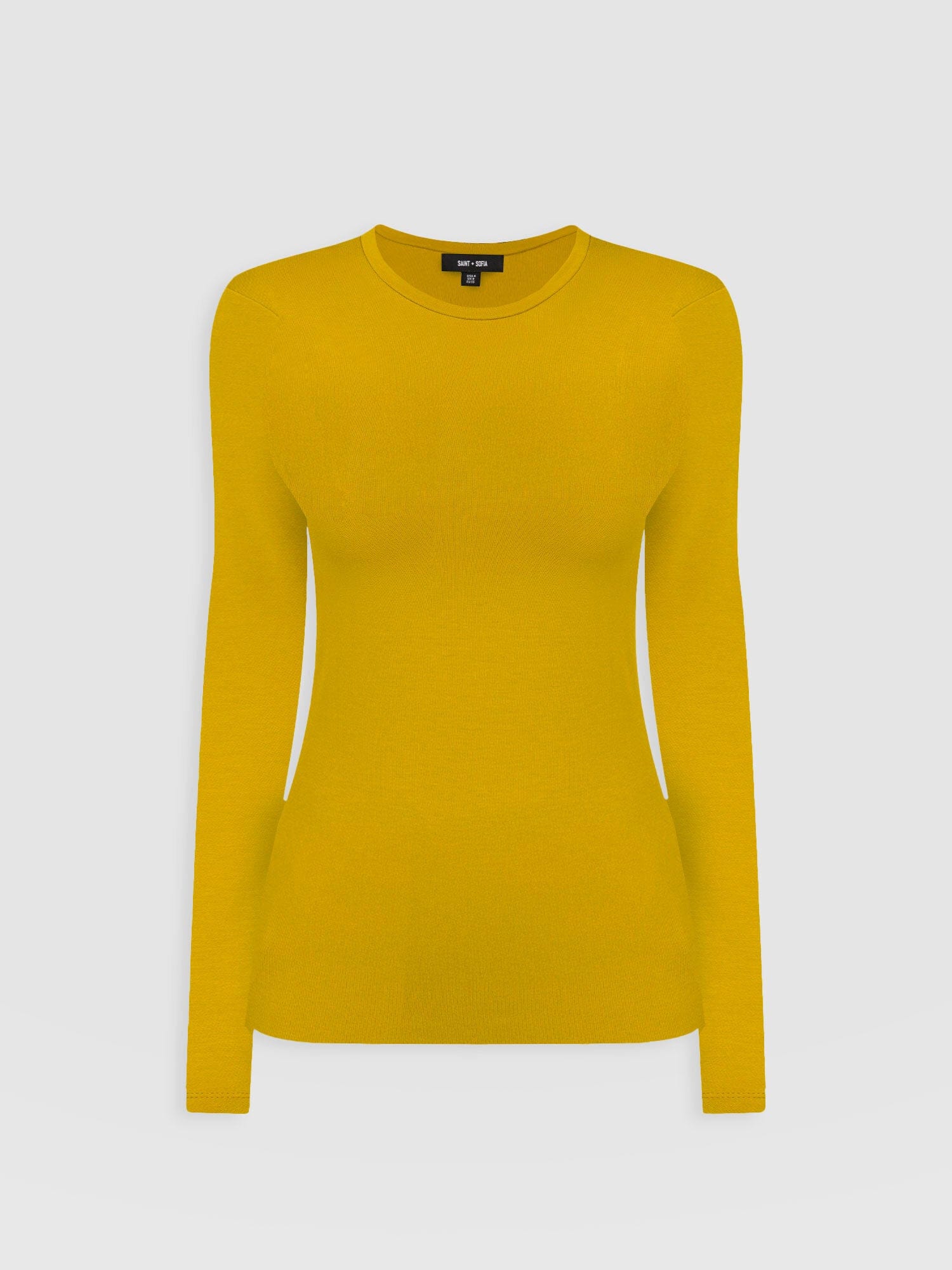 Austen Crew Neck Tee Long Sleeve Mustard - Women's T-Shirts | Saint + Sofia® EU