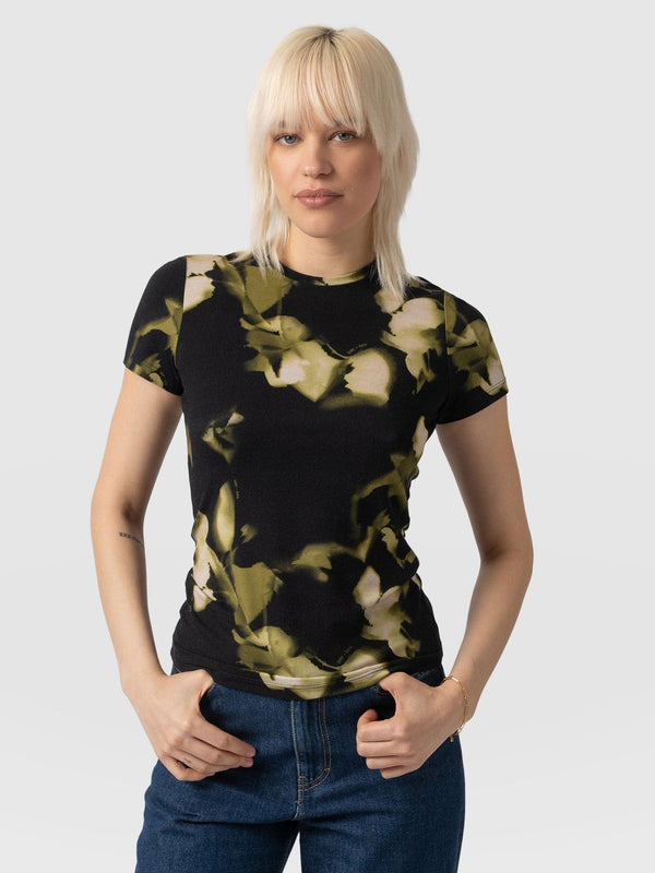 Austen Crew Neck Tee Short Sleeve Green Aurora - Women's T-Shirts | Saint + Sofia® EU