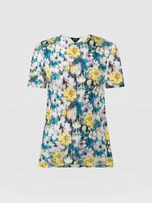Austen Crew Neck Tee Short Sleeve Misty Floral - Women's T-Shirts | Saint + Sofia® EU