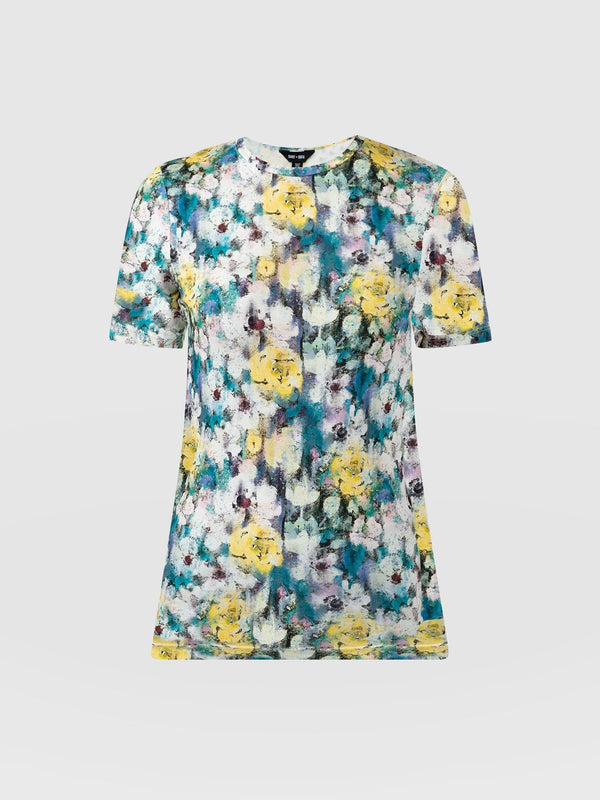 Austen Crew Neck Tee Short Sleeve Misty Floral - Women's T-Shirts | Saint + Sofia® EU