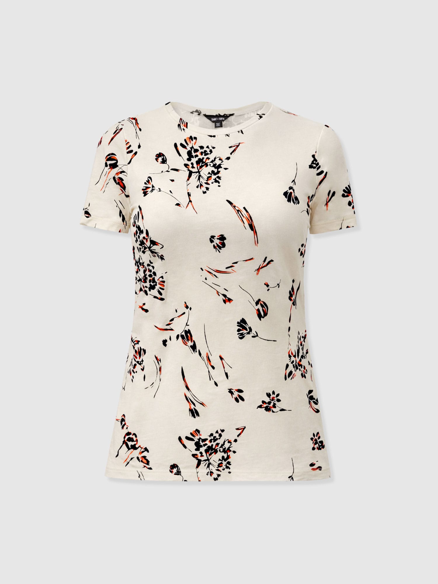 Austen Crew Neck Tee Short Sleeve - White Mist Floral - Women's T-shirts | Saint + Sofia® EU