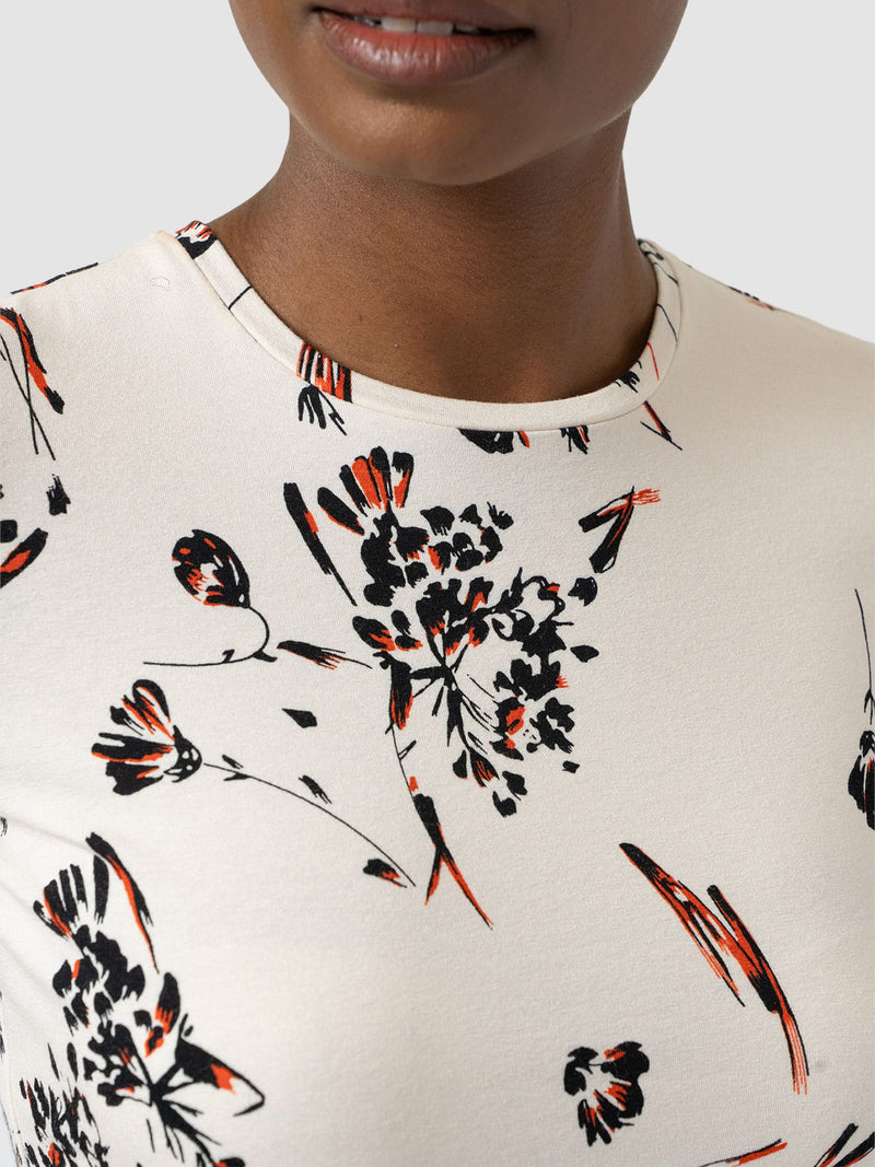 Austen Crew Neck Tee Short Sleeve - White Mist Floral - Women's T-shirts | Saint + Sofia® EU
