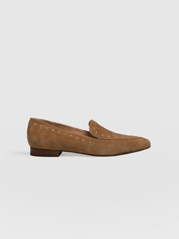 Ava Studded Loafer Light Brown - Women's Loafers | Saint + Sofia® EU