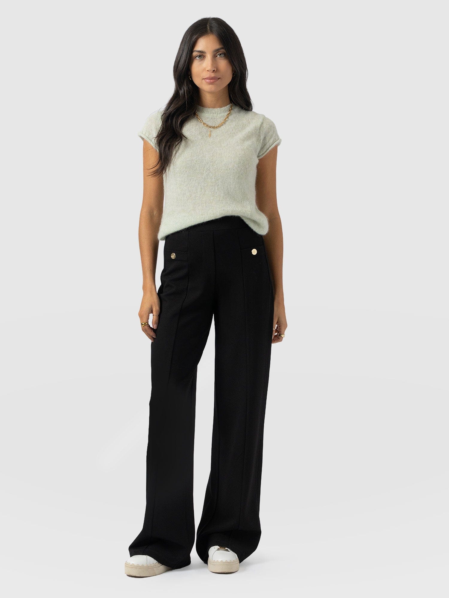 Averie Wide Leg Pant - Black - Women's Trousers | Saint + Sofia® EU