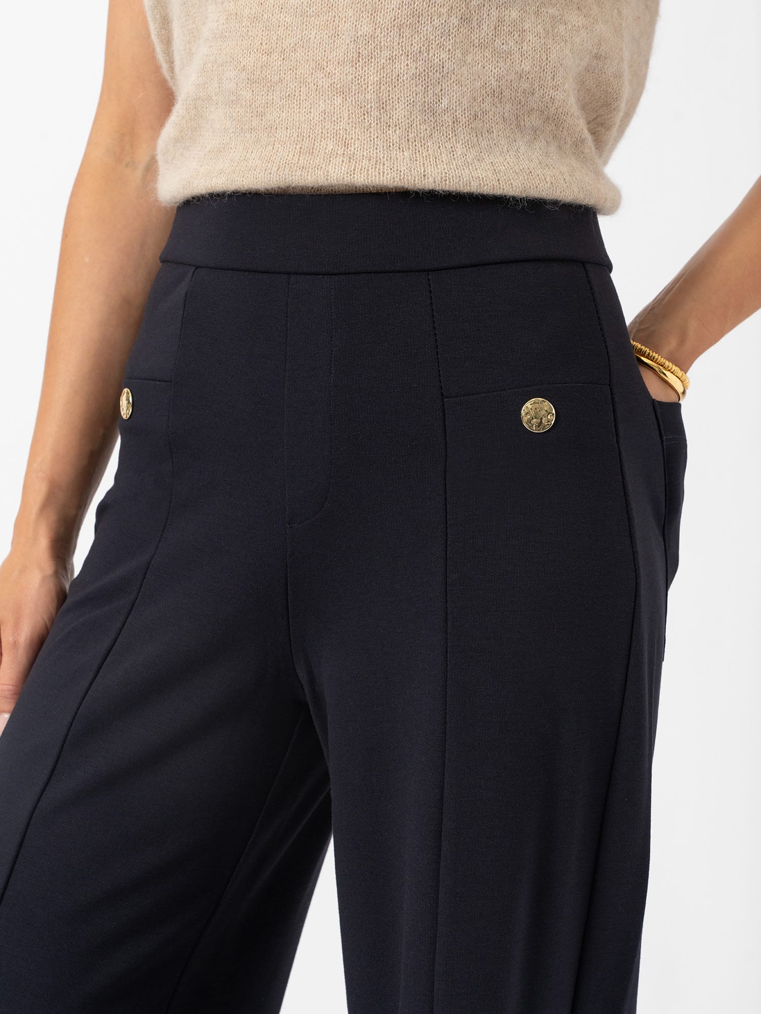 Averie Wide Leg Pant - Navy - Women's Trousers | Saint and Sofia® EU